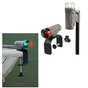 Attwood PaddleSport Portable Navigation Light Kit  CClamp Screw Down or Adhesive Pad  Gray