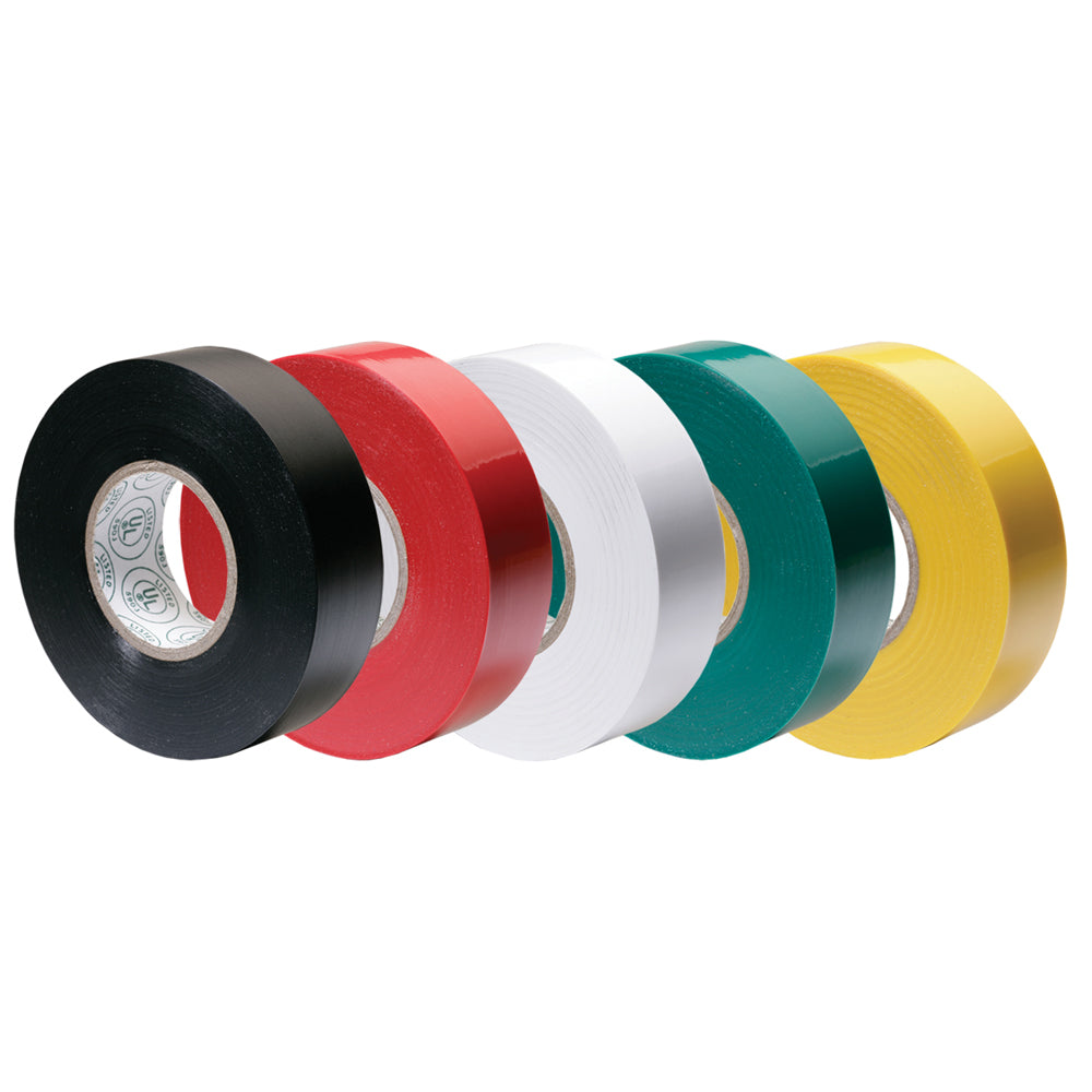 Ancor Premium Assorted Electrical Tape  12 x 20  Black  Red  White  Green  Yellow