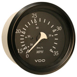 VDO Cockpit Marine 85mm 338 35 MPH Pitot Speedometer  Black DialBezel