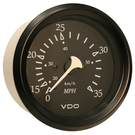 VDO Cockpit Marine 85mm 338 35 MPH Pitot Speedometer  Black DialBezel