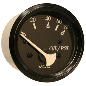 VDO Cockpit Marine Oil Pressure Gauge  80 PSI  Black DialBezel