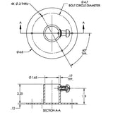 TACO Stainless Steel Table Base wLocking Pin
