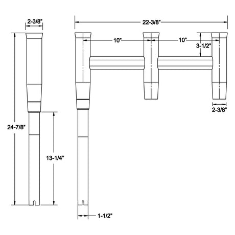 TACO Deluxe Trident Rod Holder Cluster Offset