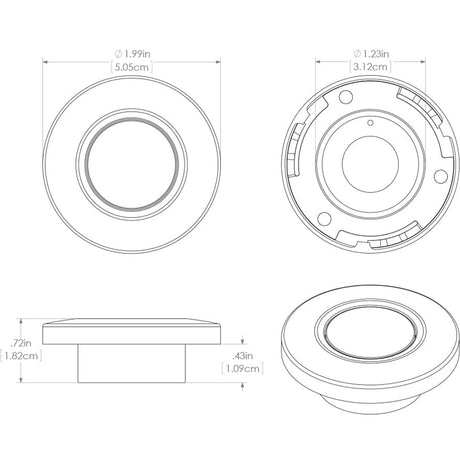 Lumitec Orbit Flush Mount Down Light  Blue NonDimming Red NonDimming  White Dimming wWhite Housing