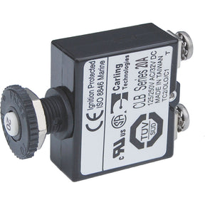 Blue Sea Push Button Reset Only Screw Terminal Circuit Breaker  20 Amps