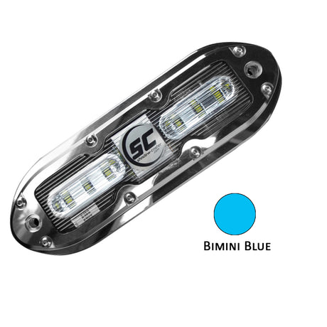 ShadowCaster SCM6 LED Underwater Light w20 Cable  316 SS Housing  Bimini Blue
