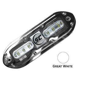 ShadowCaster SCM6 LED Underwater Light w20 Cable  316 SS Housing  Great White
