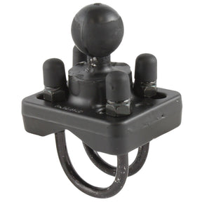 RAM Mount Double UBolt Base w1 Ball fRails from 075 to 125 Diameter