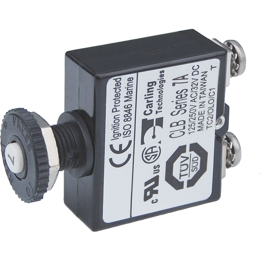 Blue Sea Push Button Reset Only Screw Terminal Circuit Breaker  7 Amps