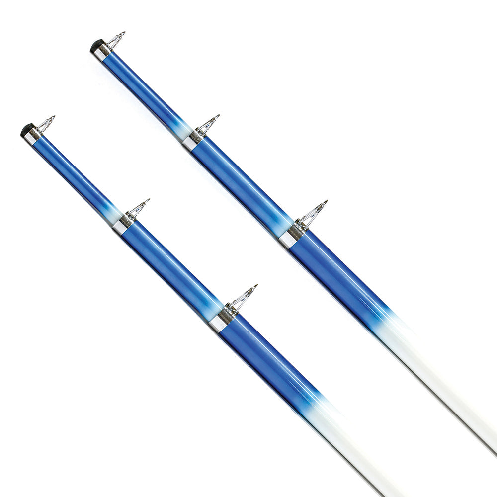 Tigress 15 Telescoping Fiberglass Outrigger Poles  118 OD  WhiteBlue  Pair