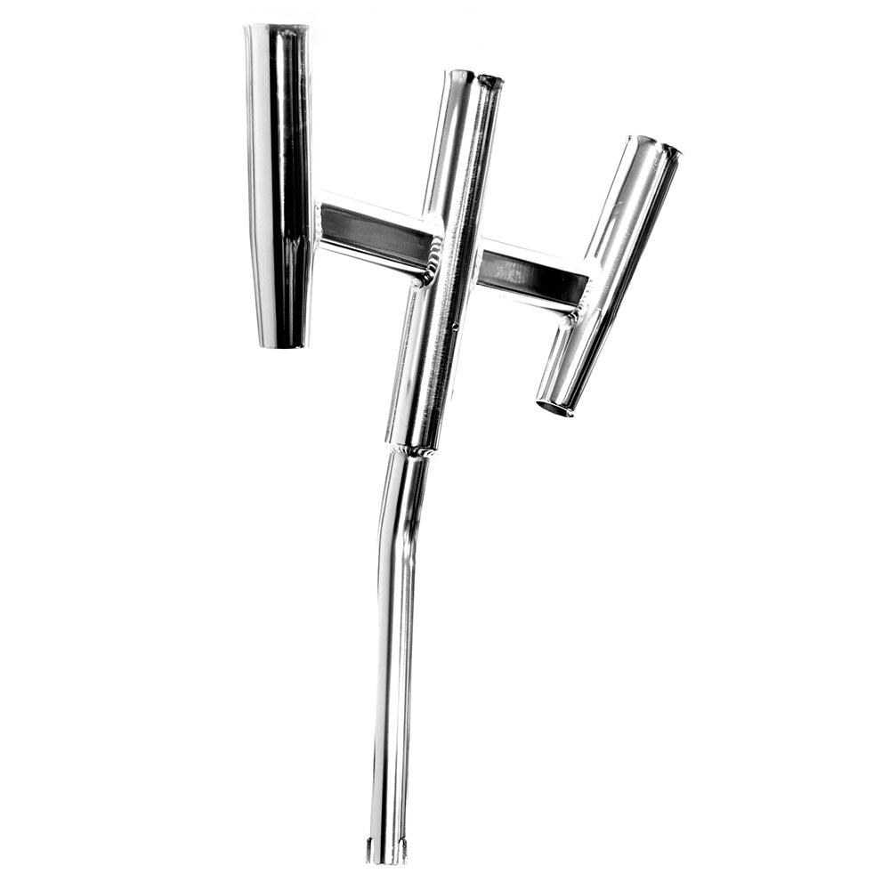 Tigress Triple Aluminum Kite Rod Holder  Bent Butt  Polished