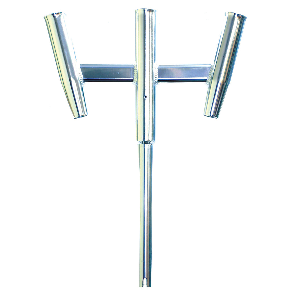 Tigress Triple Aluminum Kite Rod Holder  Straight Butt  Polished