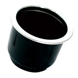 Tigress Black Plastic Cup Holder Insert wSS Ring On Top