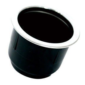 Tigress Black Plastic Cup Holder Insert wSS Ring On Top