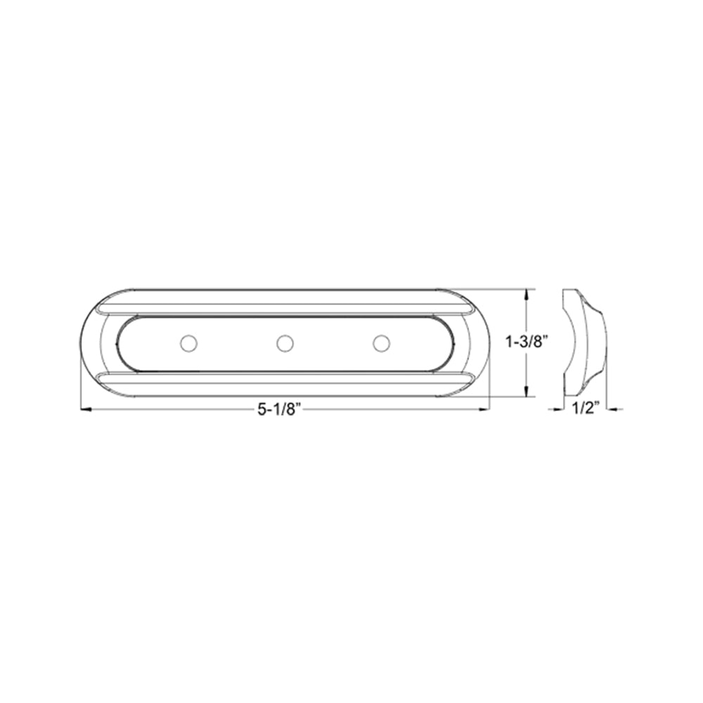 TACO 4LED Deck Light  Flat Mount  White Housing