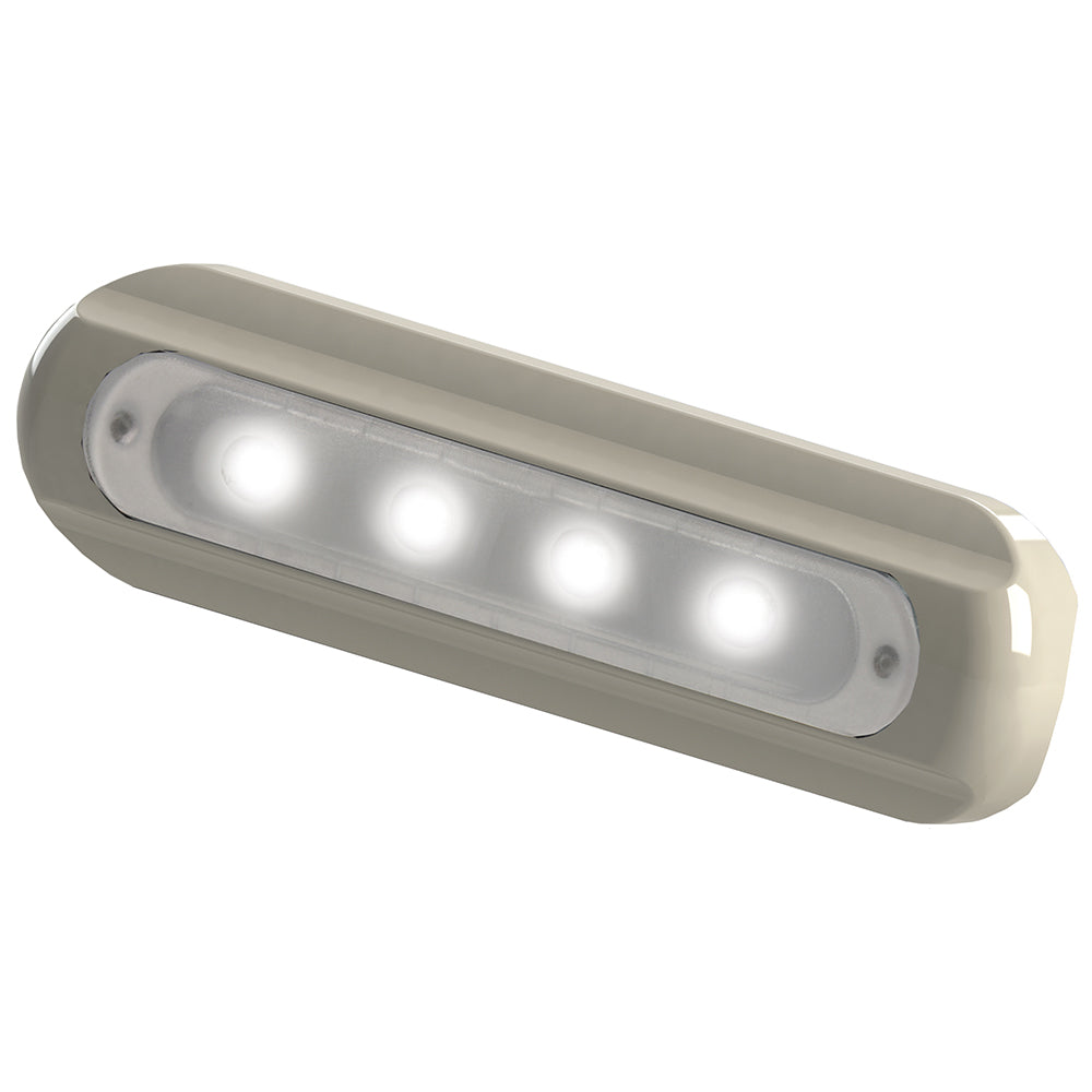 TACO 4LED Deck Light  Flat Mount  White Housing