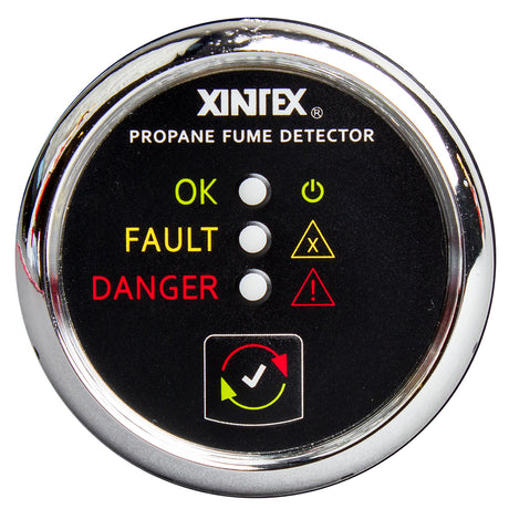 FireboyXintex Propane Fume Detector wPlastic Sensor  No Solenoid Valve  Chrome Bezel Displa