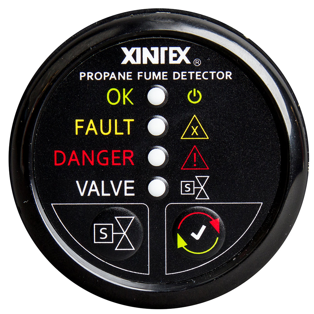 FireboyXintex Propane Fume Detector wPlastic Sensor  Solenoid Valve  Black Bezel Display