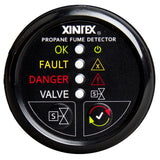 FireboyXintex Propane Fume Detector wAutomatic ShutOff  Plastic Sensor  No Solenoid Valve  Black Bezel Display