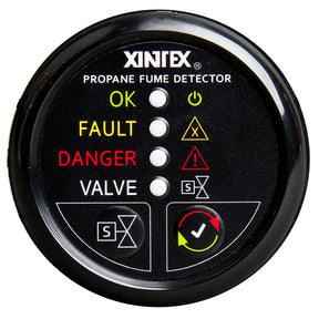 FireboyXintex Propane Fume Detector wAutomatic ShutOff  Plastic Sensor  No Solenoid Valve  Black Bezel Display