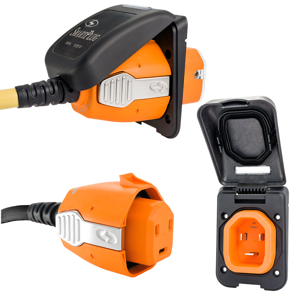 SmartPlug 30 AMP Inlet  Female Cord Connector Combo  Black