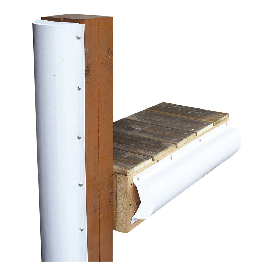 Dock Edge Piling Bumper  One End Capped  6  White