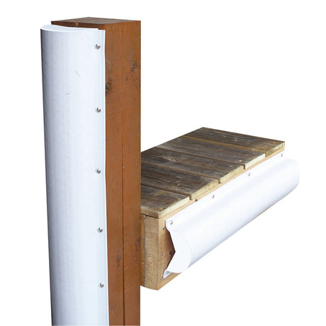 Dock Edge Piling Bumper  One End Capped  6  White