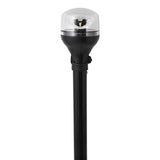 Attwood LightArmor AllAround Light  12 Black Pole  Black Horizontal Composite Base wAdapter
