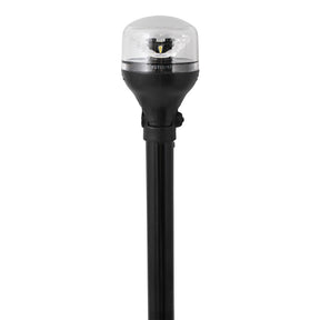Attwood LightArmor AllAround Light  12 Black Pole  Black Horizontal Composite Base wAdapter