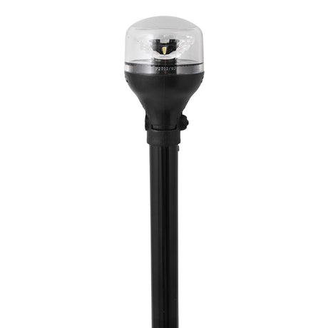 Attwood LightArmor AllAround Light  12 Black Pole  Black Horizontal Composite Base wAdapter