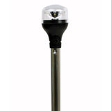 Attwood LightArmor AllAround Light  20 Aluminum Pole  Black Vertical Composite Base wAdapter