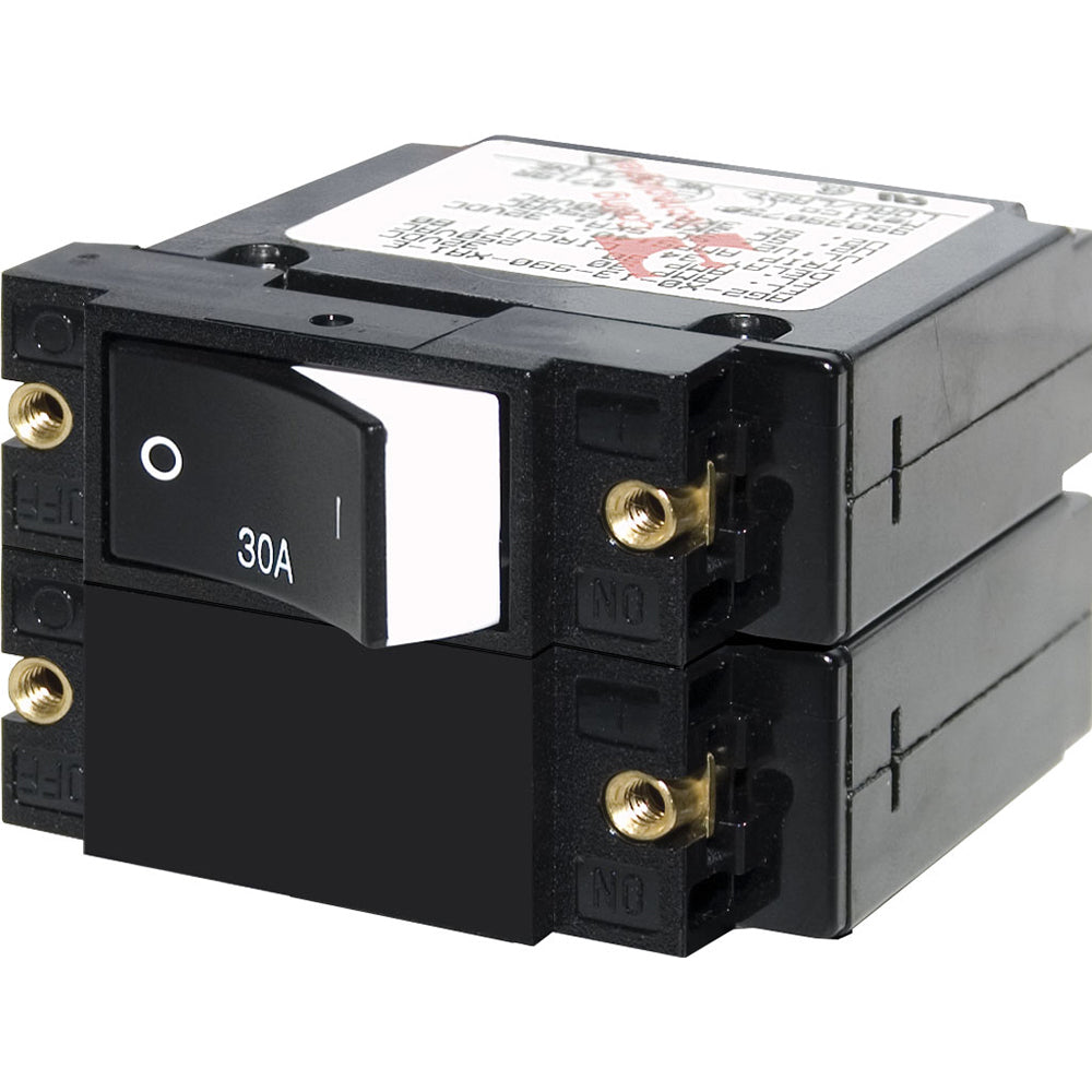 Blue Sea 7574 ASeries Raised Rocker Circuit Breaker  Double Pole  30A