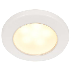 Hella Marine EuroLED 75 3 Round Screw Mount Down Light  Warm White LED  White Plastic Rim  12V