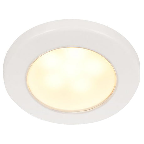 Hella Marine EuroLED 75 3 Round Screw Mount Down Light  Warm White LED  White Plastic Rim  12V