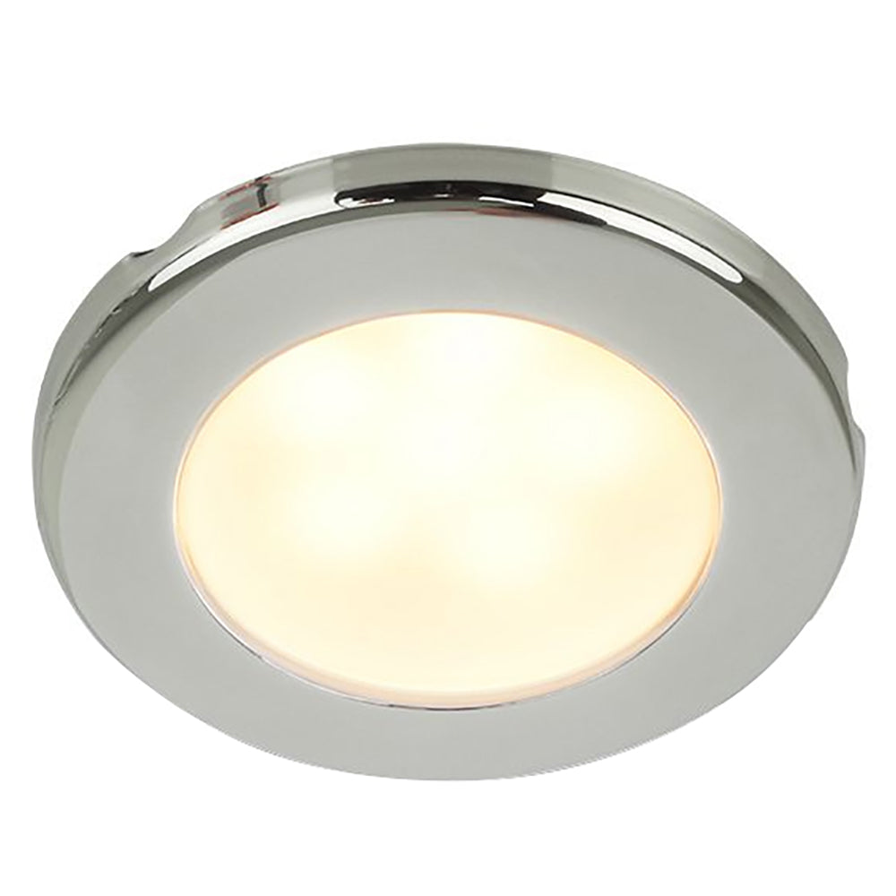 Hella Marine EuroLED 75 3 Round Screw Mount Down Light  Warm White LED  Stainless Steel Rim  24V