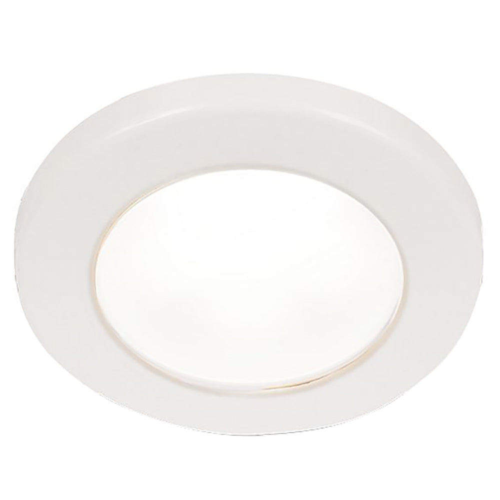Hella Marine EuroLED 75 3 Round Screw Mount Down Light  White LED  White Plastic Rim  12V