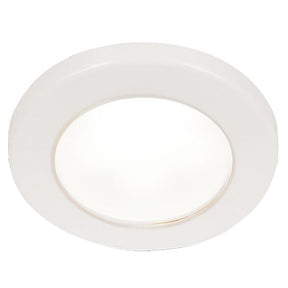 Hella Marine EuroLED 75 3 Round Screw Mount Down Light  White LED  White Plastic Rim  12V