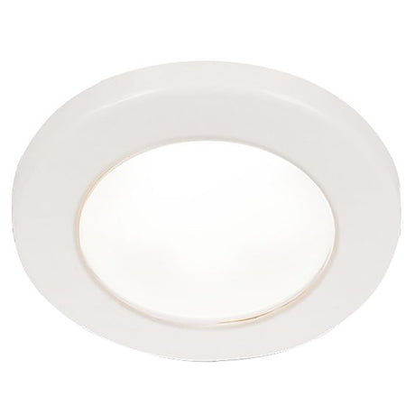 Hella Marine EuroLED 75 3 Round Screw Mount Down Light  White LED  White Plastic Rim  12V