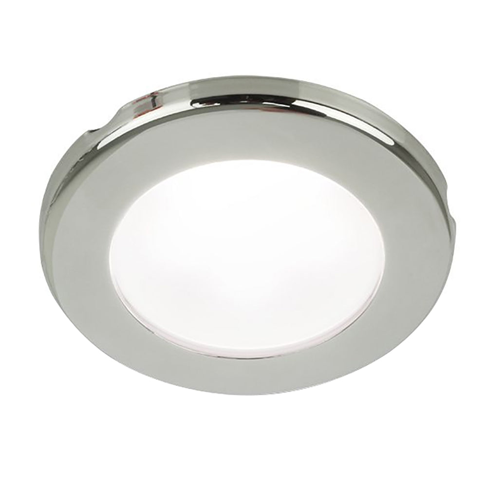 Hella Marine EuroLED 75 3 Round Screw Mount Down Light  White LED  Stainless Steel Rim  12V
