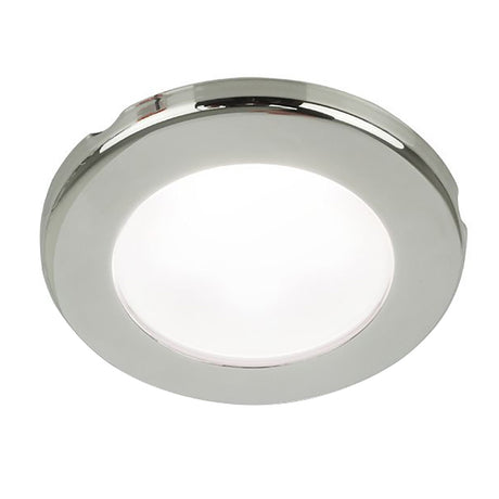 Hella Marine EuroLED 75 3 Round Screw Mount Down Light  White LED  Stainless Steel Rim  12V