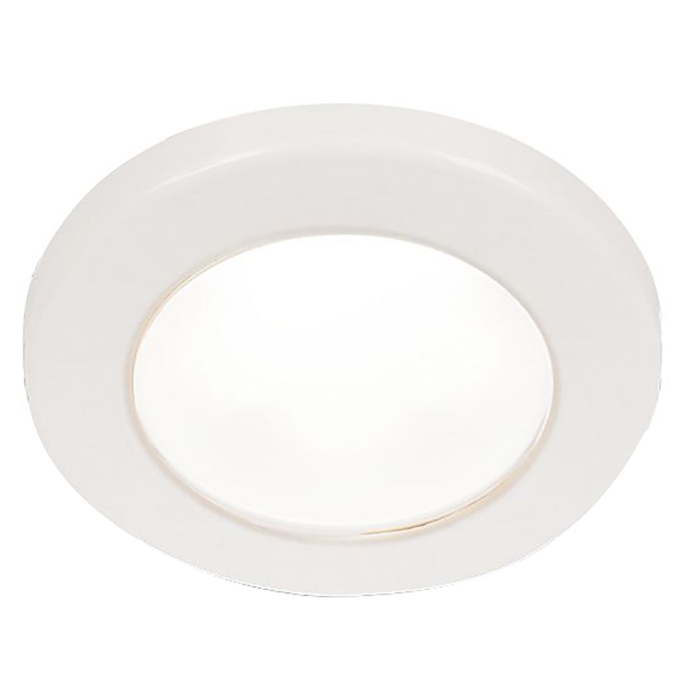 Hella Marine EuroLED 75 3 Round Screw Mount Down Light  White LED  White Plastic Rim  24V