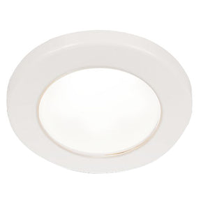 Hella Marine EuroLED 75 3 Round Screw Mount Down Light  White LED  White Plastic Rim  24V