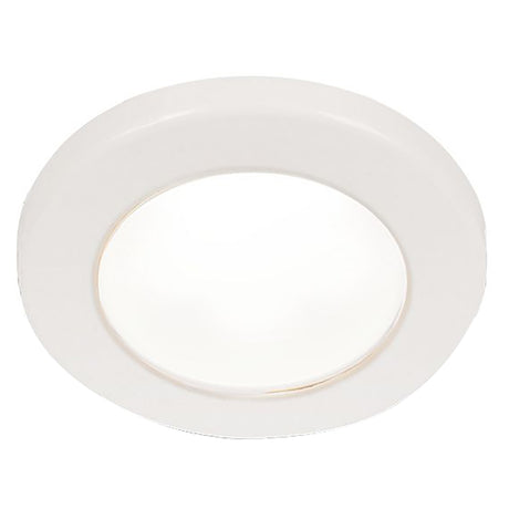 Hella Marine EuroLED 75 3 Round Screw Mount Down Light  White LED  White Plastic Rim  24V