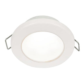 Hella Marine EuroLED 75 3 Round Spring Mount Down Light  White LED  White Plastic Rim  12V
