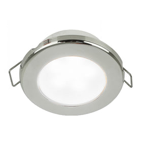 Hella Marine EuroLED 75 3 Round Spring Mount Down Light  White LED  Stainless Steel Rim  12V