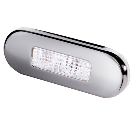 Hella Marine Surface Mount Oblong LED Courtesy Lamp  White LED  Stainless Steel Bezel