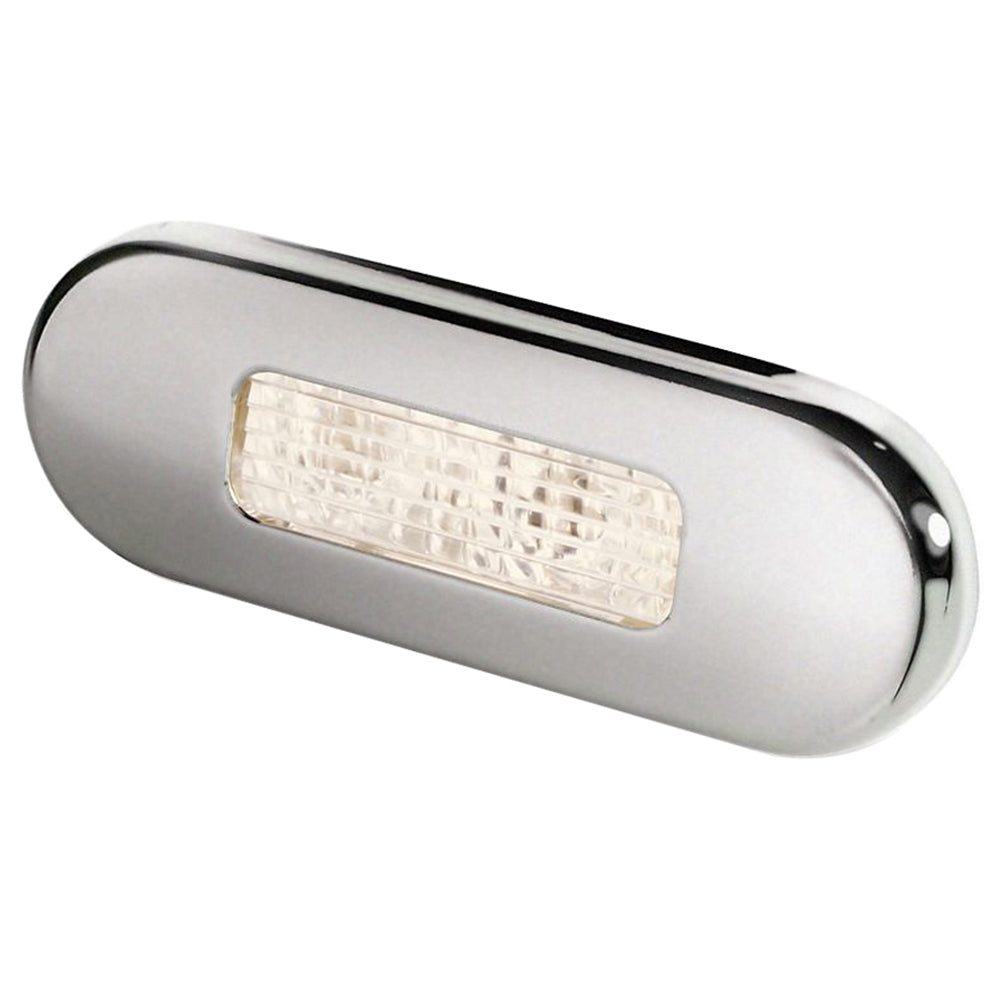 Hella Marine Surface Mount Oblong LED Courtesy Lamp  Warm White LED  Stainless Steel Bezel
