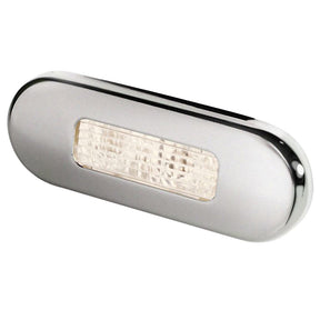 Hella Marine Surface Mount Oblong LED Courtesy Lamp  Warm White LED  Stainless Steel Bezel