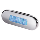 Hella Marine Surface Mount Oblong LED Courtesy Lamp  Blue LED  Stainless Steel Bezel