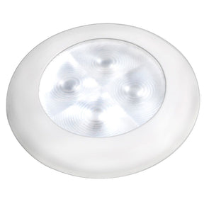 Hella Marine Slim Line LED Enhanced Brightness Round Courtesy Lamp  White LED  White Plastic Bezel  12V